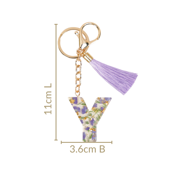 Infinite Charm Y Pressed Flower Keychain