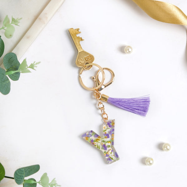 Infinite Charm Y Pressed Flower Keychain