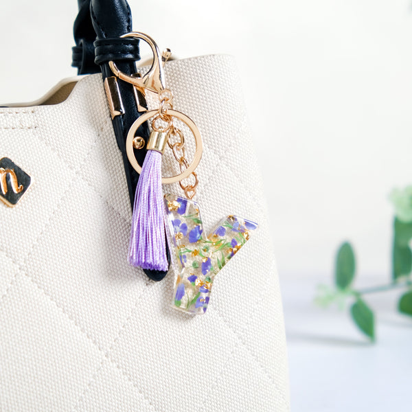 Infinite Charm Y Pressed Flower Keychain