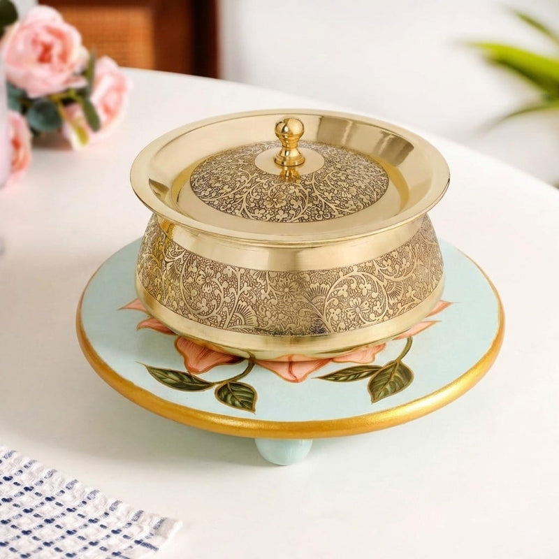 Lotus Royale Round Hand Painted Trivet