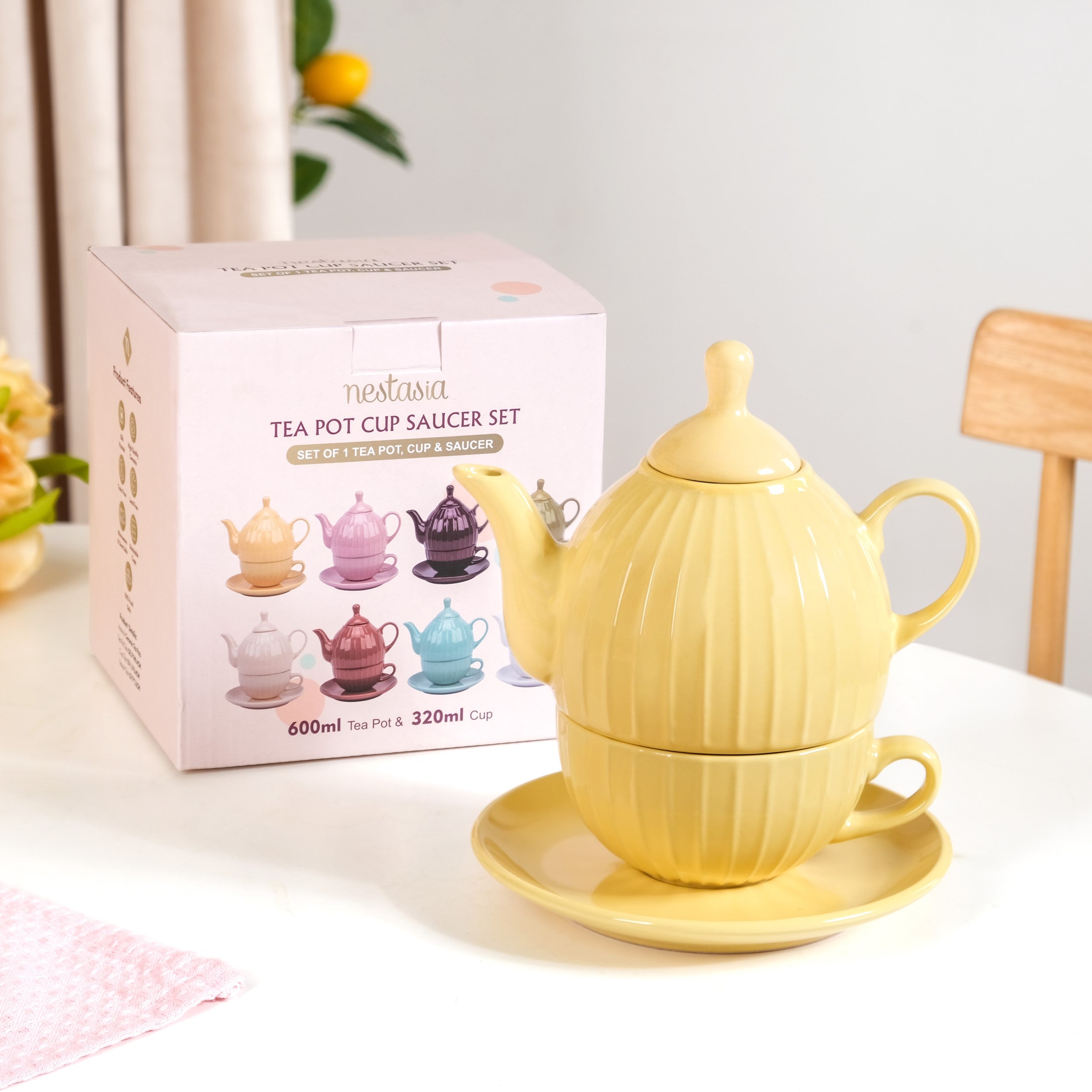 Ambrosia Stackable Ceramic Tea Set For 1 Yellow Online - Premium Tea ...