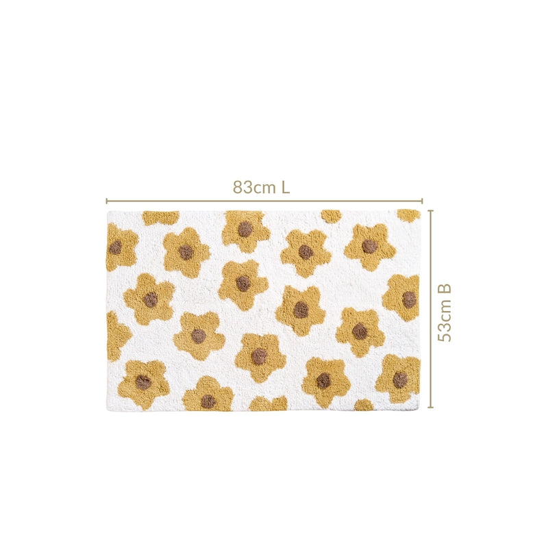 Yellow Daisy Mat For Kids 83x53 Inch