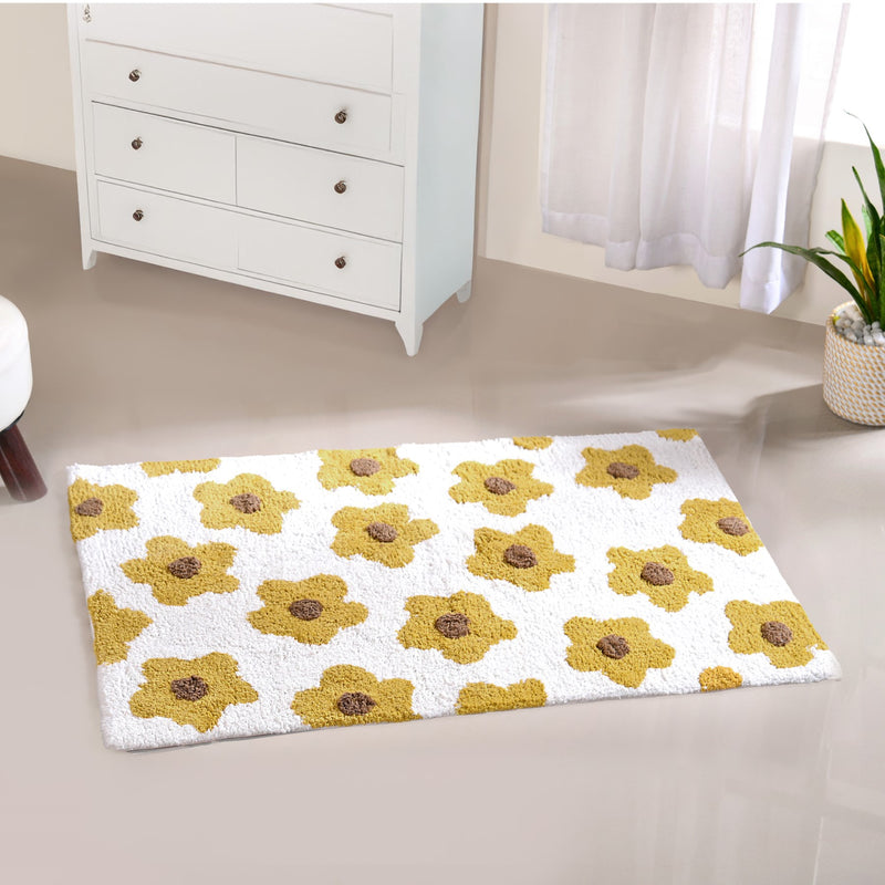 Yellow Daisy Mat For Kids 83x53 Inch