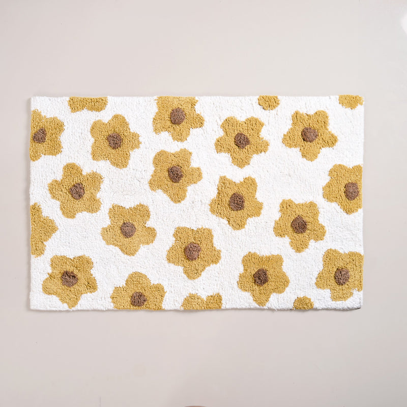 Yellow Daisy Mat For Kids 83x53 Inch