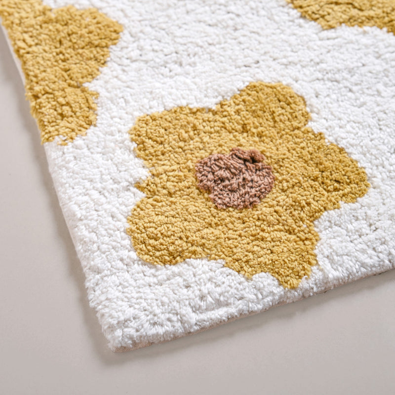 Yellow Daisy Mat For Kids 83x53 Inch
