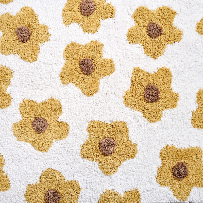 Yellow Daisy Mat For Kids 83x53 Inch