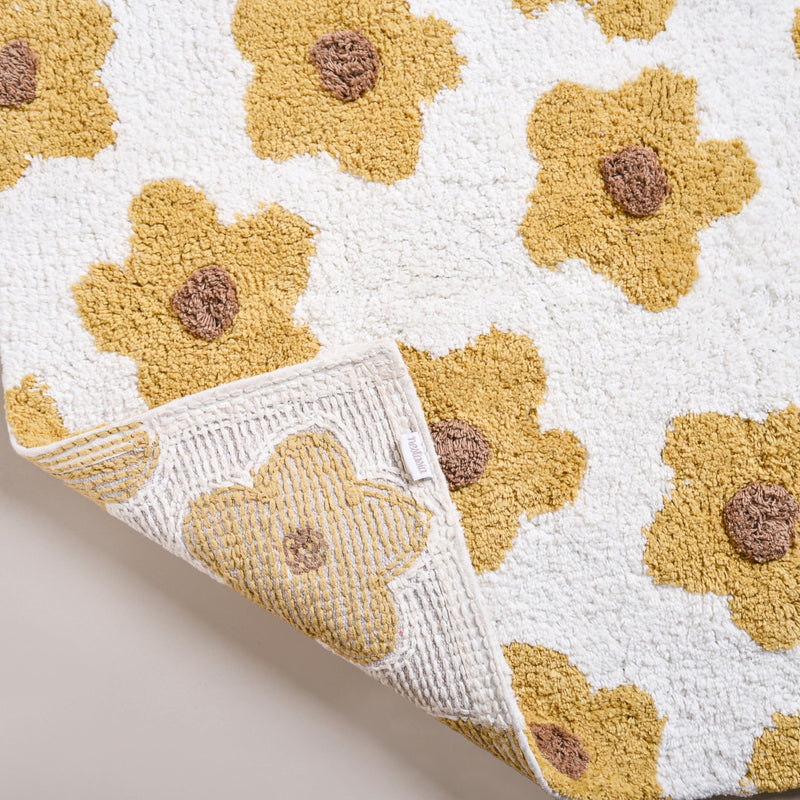 Yellow Daisy Mat For Kids 83x53 Inch