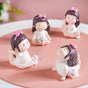 Kawaii Little Girl Yoga Showpiece Set Of 4