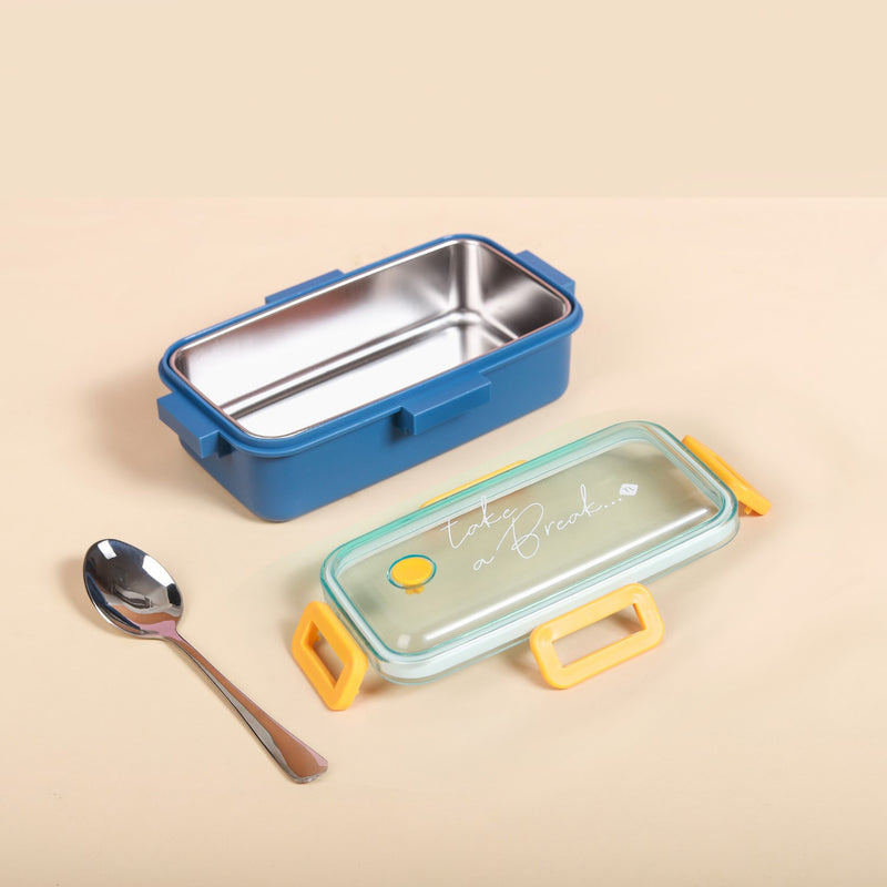 Leak-Proof Stainless Steel Tiffin Box Small Blue 530ml