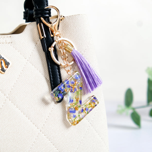 Hana Z Resin Keychain With Gold Flecks