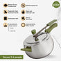 Zesta Stainless Steel Induction Bottom Pressure Cooker 5 Litre 10 Y Warranty