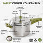 Zesta Triply Stainless Steel Induction Safe Pressure Cooker 5 Litre Spill Safe Lid