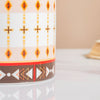 Noor Art Orange and Brown Planter With Wooden Coaster - Plant pot and plant stands | Room decor items