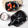 Black Marble Platter - Ceramic platter, serving platter, fruit platter | Plates for dining table & home decor