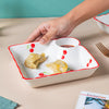 Cherry On Top Sectioned Plate Red - Serving plate, snack plate, momo plate, plate with compartment | Plates for dining table & home decor