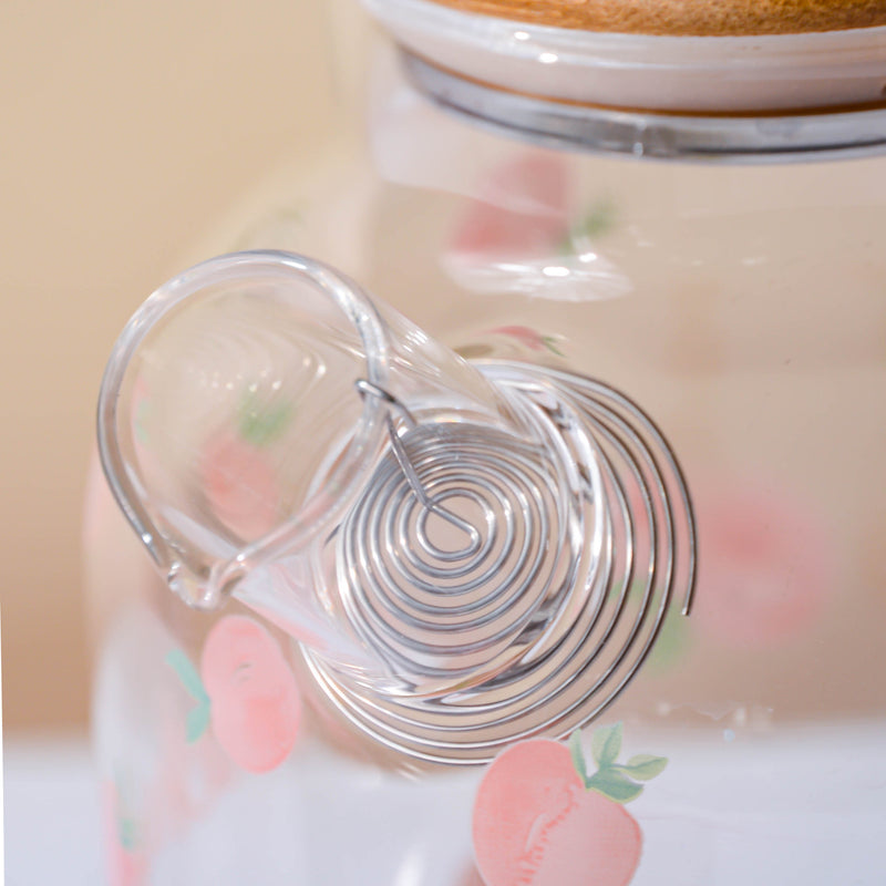 Peach Glass Teapot Large Pink- Kettle for tea, pot for coffee, teapot | Jug for Dining table & Home decor