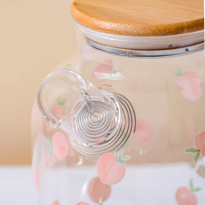 Peach Glass Teapot Large Pink- Kettle for tea, pot for coffee, teapot | Jug for Dining table & Home decor