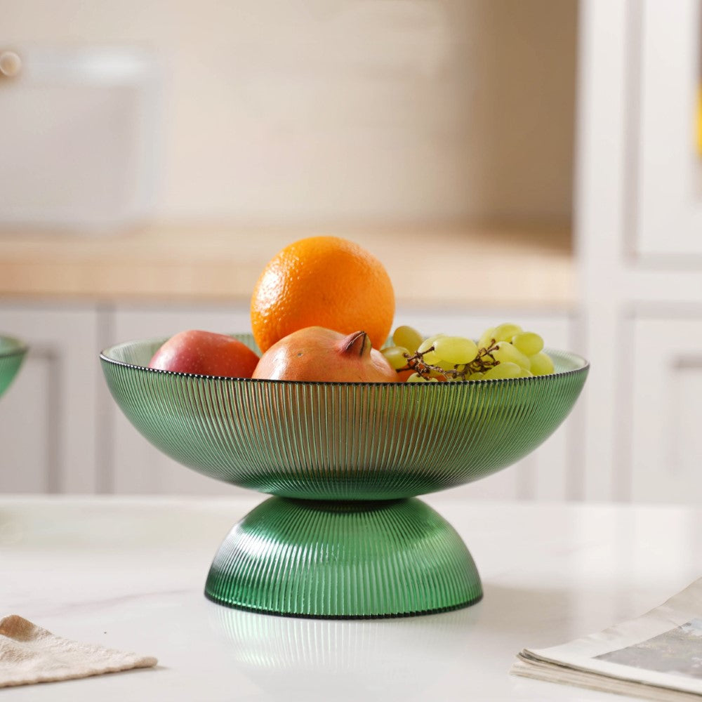 Ribbed Emerald Fruit Bowl Large Online - Premium Serving Bowl