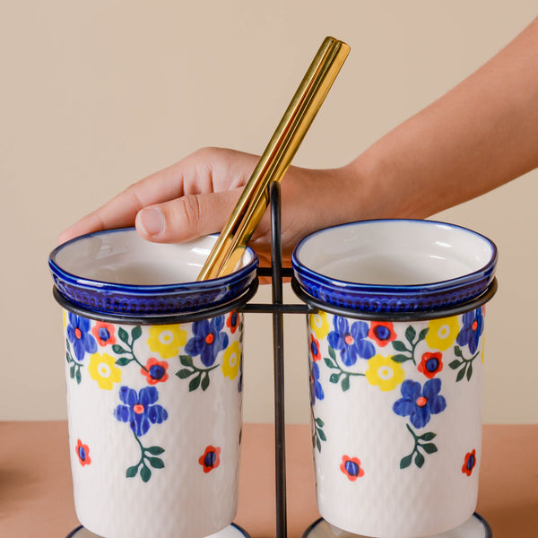 Oriental Chopstick Holder Set with Metal Stand - Kitchen Tool