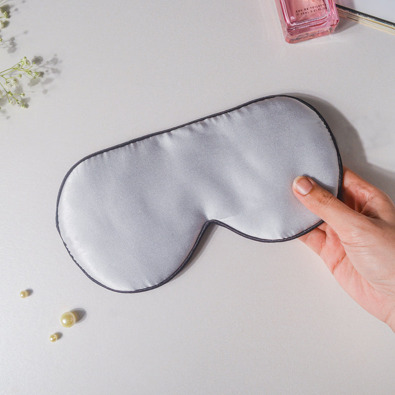 Silver Grey Travel Eye Mask