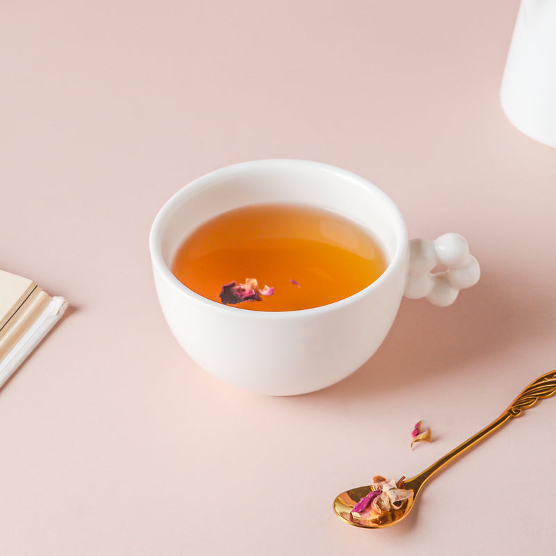 Riona Flower Cup And Plate Set White- Tea cup, coffee cup, cup for tea | Cups and Mugs for Office Table & Home Decoration