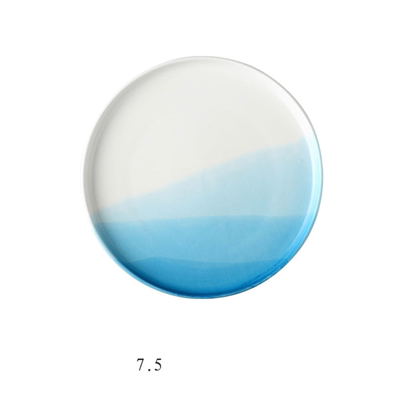 Ombre Snack Plate Blue - Serving plate, snack plate, dessert plate | Plates for dining & home decor