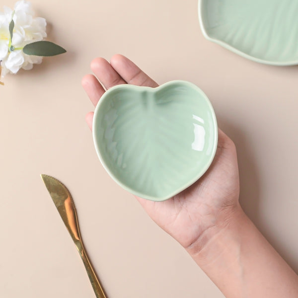 Taro Leaf Dip Bowl - Bowl, ceramic bowl, dip bowls, chutney bowl, dip bowls ceramic | Bowls for dining table & home decor 
