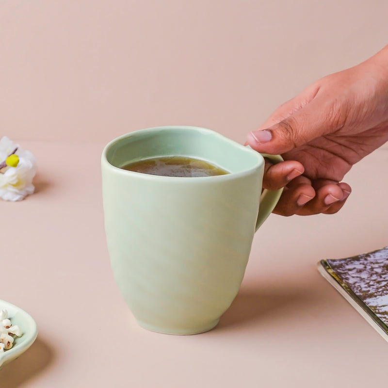 Taro Leaf Green Coffee Mug- Mug for coffee, tea mug, cappuccino mug | Cups and Mugs for Coffee Table & Home Decor