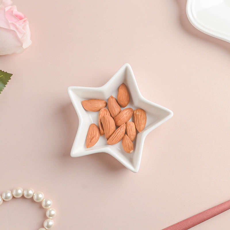 Riona Star Ceramic Bowl White - Bowl, ceramic bowl, dip bowls, chutney bowl, dip bowls ceramic | Bowls for dining table & home decor 