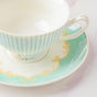 Lined English Teacup And Saucer Set Turquoise 150 ml- Tea cup, coffee cup, cup for tea | Cups and Mugs for Office Table & Home Decoration