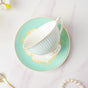 Lined English Teacup And Saucer Set Turquoise 150 ml- Tea cup, coffee cup, cup for tea | Cups and Mugs for Office Table & Home Decoration