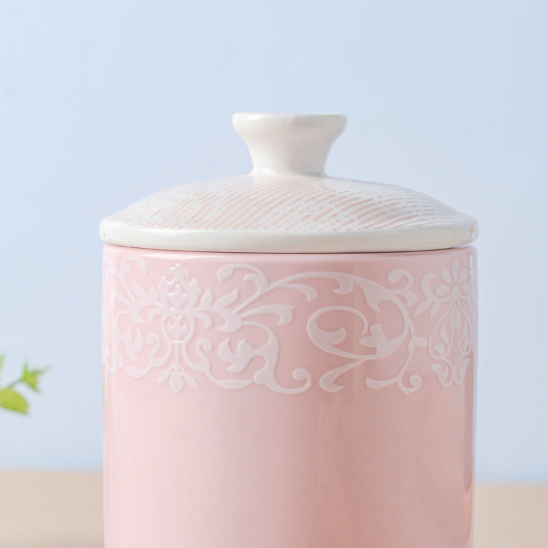 Riona Floral Ceramic Canister Pink - Jar