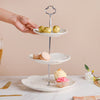 White Crochet Ceramic 3-tier Cupcake Stand