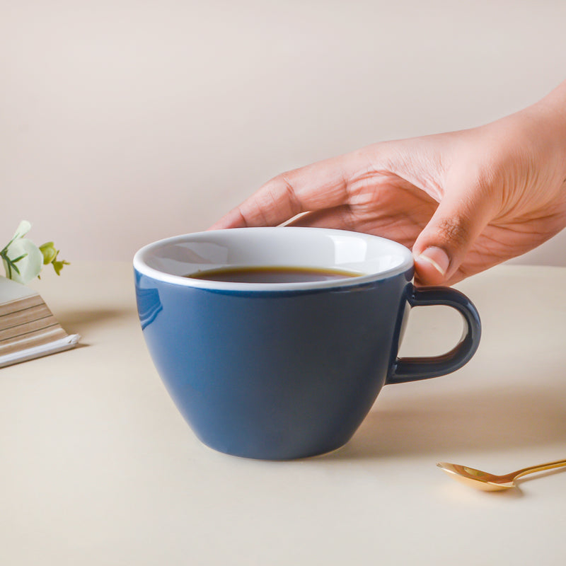 Riona Ceramic Teacup Dark Blue- Tea cup, coffee cup, cup for tea | Cups and Mugs for Office Table & Home Decoration