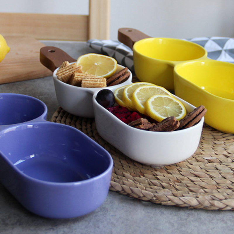 Merry 2 Part Chip and Dip Bowl 500 ml - Serving bowls, snack serving bowls, section bowls, fancy serving bowls, small serving bowls | Dining table & home decor