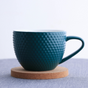 MAGNIFIQUE textured mug with coaster - Green- Mug for coffee, tea mug, cappuccino mug | Cups and Mugs for Coffee Table & Home Decor