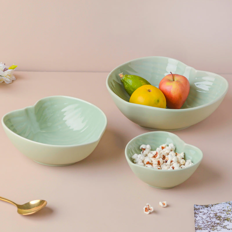 Taro Leaf Serving Bowl 9 Inch - Bowl, ceramic bowl, serving bowls, noodle bowl, salad bowls, bowl for snacks, large serving bowl | Bowls for dining table & home decor
