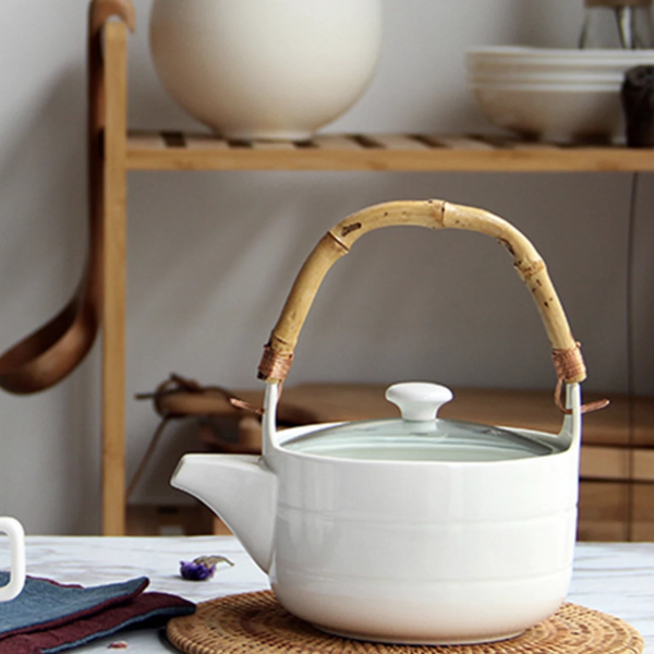 MAGNIFIQUE tea pot set - white with glass lid - Tea cup set, tea set, teapot set | Tea set for Dining Table & Home Decor