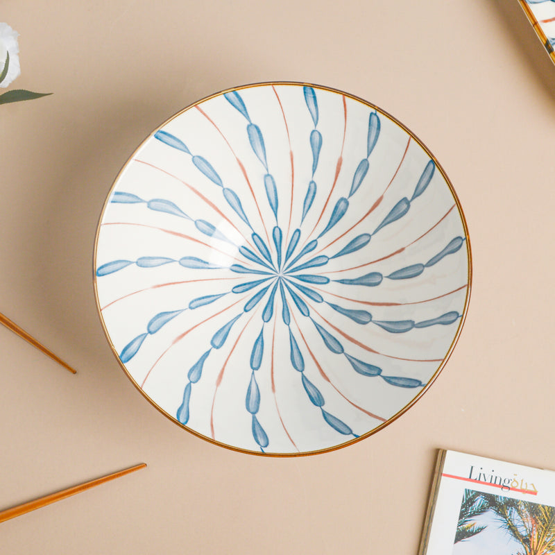 Mizo Teardrop Ceramic Ramen Bowl 900 ml - Soup bowl, ceramic bowl, ramen bowl, serving bowls, salad bowls, noodle bowl | Bowls for dining table & home decor