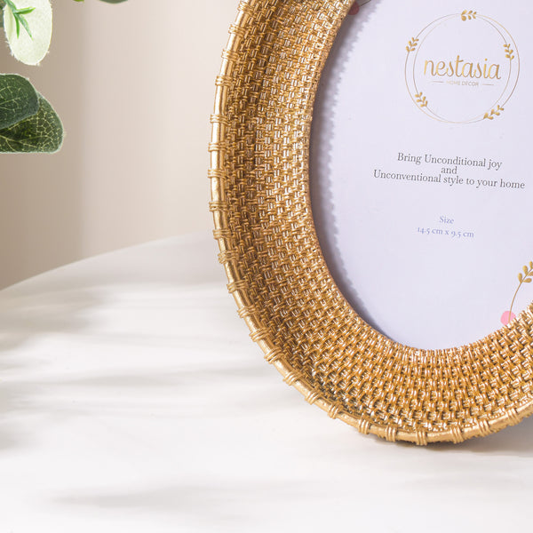 Golden Oval Photo Frame - Picture frames and photo frames online | Living room decoration items