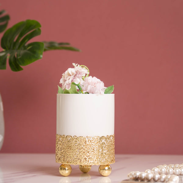 White Clay Desk Pot - Indoor planters and flower pots | Home decor items