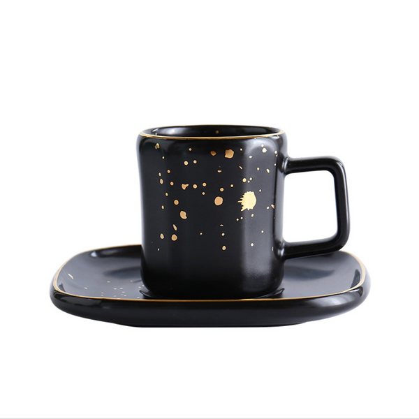 CARA Espresso cup & saucer - soul black- Tea cup, coffee cup, cup for tea | Cups and Mugs for Office Table & Home Decoration