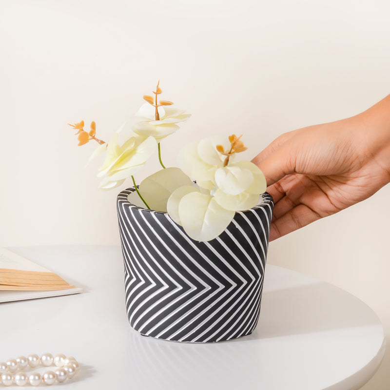 Horizontal Chevron Pot Small - Indoor planters and flower pots | Home decor items