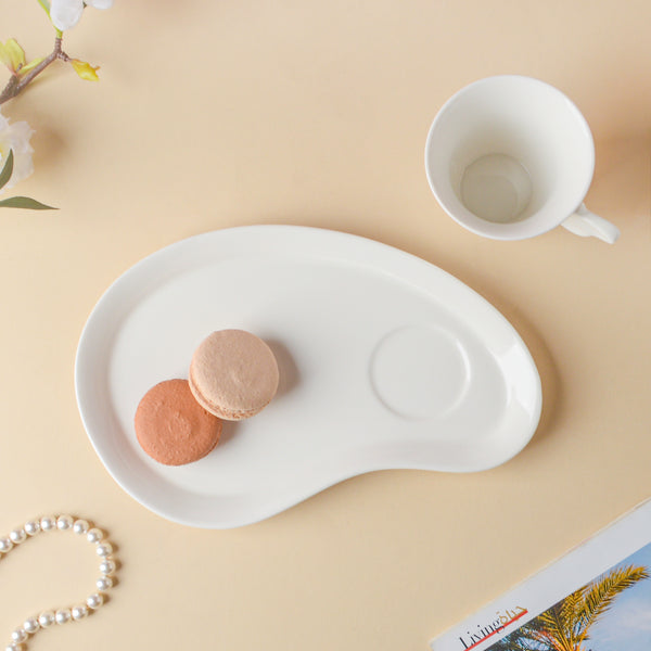Riona Butterfly Snack Plate and Cup Set White- Tea cup, coffee cup, cup for tea | Cups and Mugs for Office Table & Home Decoration