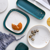 CARA long plate - midnight green - Ceramic platter, serving platter, fruit platter | Plates for dining table & home decor
