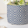 Blue And White Diamond Pot Small - Indoor planters and flower pots | Home decor items