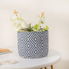 Blue And White Diamond Pot Small - Indoor planters and flower pots | Home decor items
