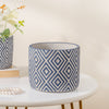 Blue And White Diamond Pot Small - Indoor planters and flower pots | Home decor items