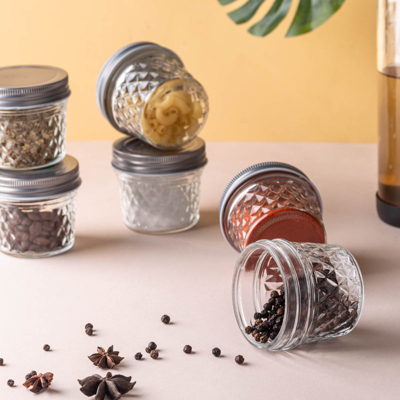 Textured Mason Jar Small Set of 6 - Jar