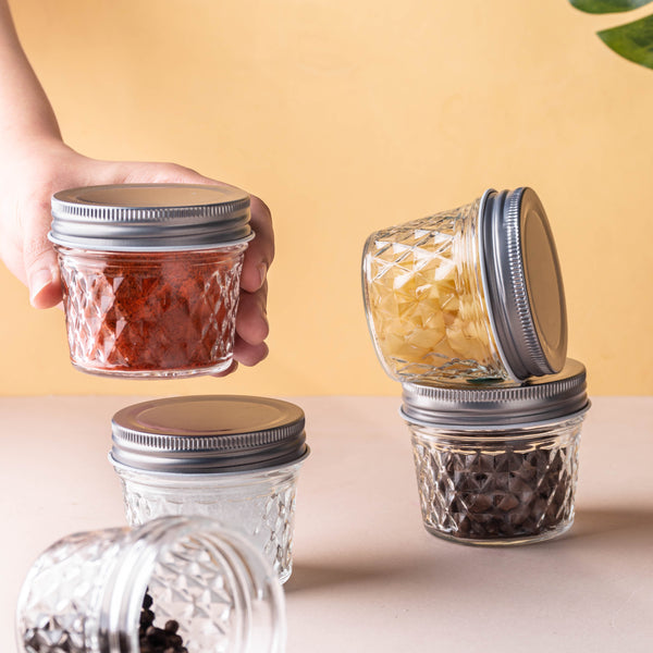 Textured Mason Jar Small Set of 6